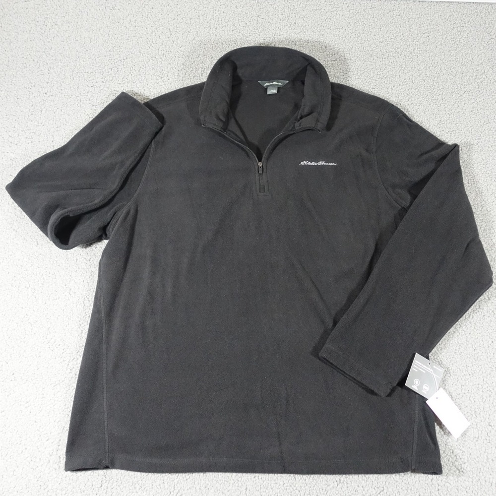Eddie Bauer Venture Fleece QTR Zip Shirt Men XL Black Anti Pill Warm Comfort NWT